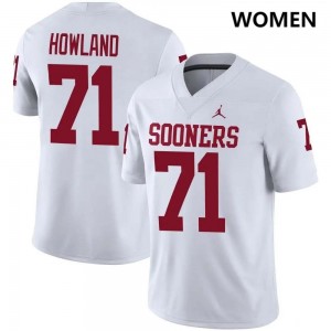 Womens Logan Howland White Oklahoma Sooners #71 College Football Official Jersey 301695-379