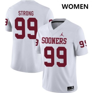 Womens Markus Strong White Oklahoma Sooners #99 College Football Embroidery Jerseys 249317-132