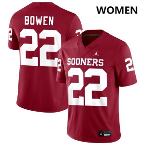 Women Peyton Bowen Crimson Oklahoma Sooners #22 College Football Official Jersey 513406-330