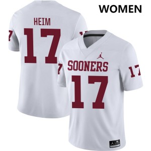 Women Taylor Heim White Oklahoma Sooners #17 College Football University Jersey 195707-966