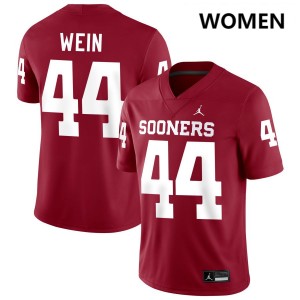 Womens Taylor Wein Crimson Oklahoma Sooners #44 College Football Embroidery Jerseys 990424-697