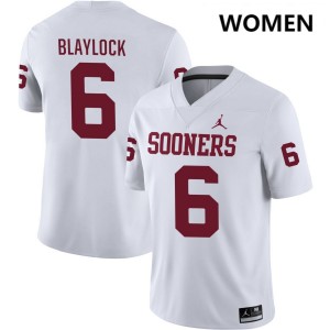 Women's Tory Blaylock White Oklahoma Sooners #6 College Football Alumni Jersey 326138-845