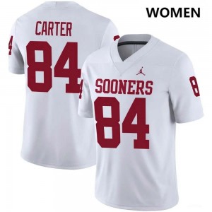 Women Jer'Michael Carter White Oklahoma Sooners #84 College Football High School Jerseys 239660-583
