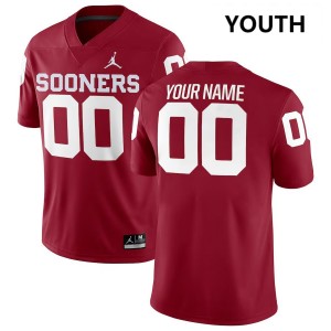Youth Custom Crimson Oklahoma Sooners #00 College Football Stitched Jerseys 852237-810