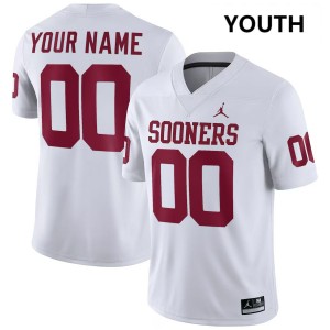 Youth Custom White Oklahoma Sooners #00 College Football 2025-26 Jerseys 601078-256