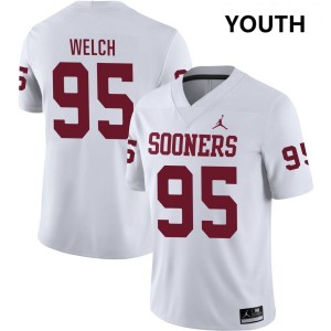 Youth Austin Welch White Oklahoma Sooners #95 College Football Limited Jersey 921214-464
