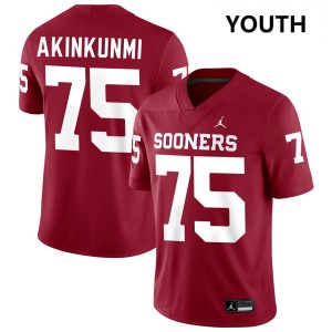 Youth Daniel Akinkunmi Crimson Oklahoma Sooners #75 College Football 2025-26 Jerseys 614855-929