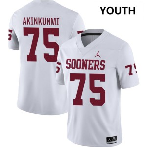Youth Daniel Akinkunmi White Oklahoma Sooners #75 College Football 2025-26 Jerseys 116248-674