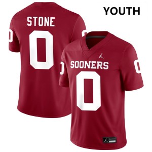Youth David Stone Crimson Oklahoma Sooners #0 College Football Limited Jersey 765929-326