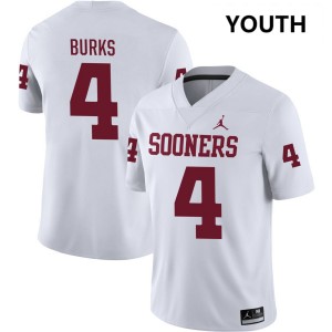 Youth Deion Burks White Oklahoma Sooners #4 College Football Alumni Jerseys 359385-515