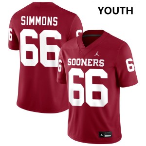 Youth Derek Simmons Crimson Oklahoma Sooners #66 College Football Replica Jerseys 604140-896