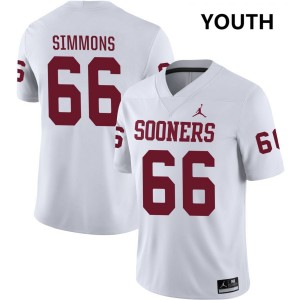 Youth Derek Simmons White Oklahoma Sooners #66 College Football Game Jersey 482082-395