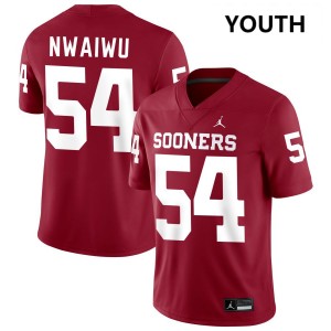 Youth Febechi Nwaiwu Crimson Oklahoma Sooners #54 College Football High School Jersey 719154-926