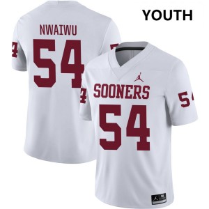 Youth Febechi Nwaiwu White Oklahoma Sooners #54 College Football 2025 Jerseys 223090-753