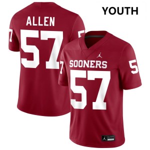 Youth Gunnar Allen Crimson Oklahoma Sooners #57 College Football Alumni Jersey 690012-783