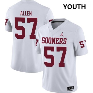 Youth Gunnar Allen White Oklahoma Sooners #57 College Football Player Jersey 229645-377