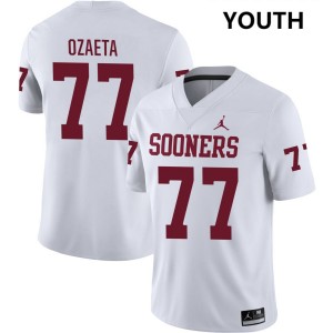 Youth Heath Ozaeta White Oklahoma Sooners #77 College Football Alumni Jersey 463497-488