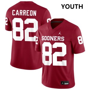 Youth Ivan Carreon Crimson Oklahoma Sooners #82 College Football Alumni Jerseys 134073-414