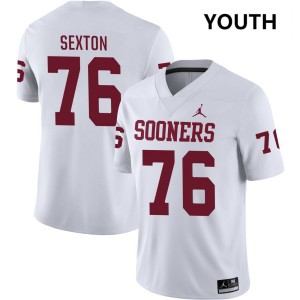 Youth Jacob Sexton White Oklahoma Sooners #76 College Football Limited Jersey 185307-984