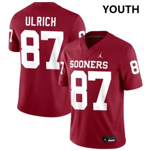 Youth Jacob Ulrich Crimson Oklahoma Sooners #87 College Football Stitched Jersey 874514-802