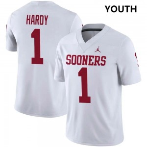 Youth Jaydan Hardy White Oklahoma Sooners #1 College Football Embroidery Jersey 335171-948
