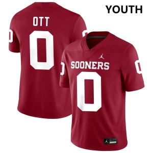 Youth Jaydn Ott Crimson Oklahoma Sooners #0 College Football 2025-26 Jersey 416163-544