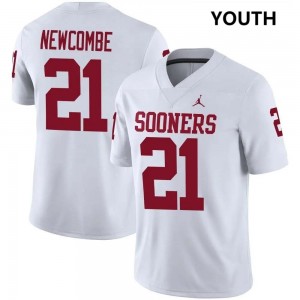 Youth Jeremiah Newcombe White Oklahoma Sooners #21 College Football 2025 Jersey 364057-676