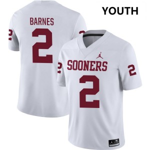 Youth Jovantae Barnes White Oklahoma Sooners #2 College Football NCAA Jerseys 335793-335