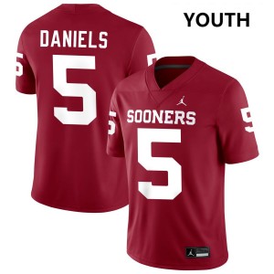 Youth Kendal Daniels Crimson Oklahoma Sooners #5 College Football Limited Jerseys 794317-883