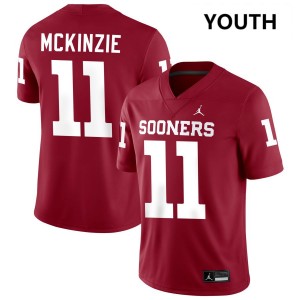 Youth Kobie McKinzie Crimson Oklahoma Sooners #11 College Football Game Jersey 523681-515