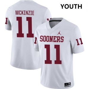 Youth Kobie McKinzie White Oklahoma Sooners #11 College Football Embroidery Jerseys 634740-966