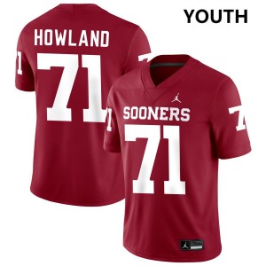 Youth Logan Howland Crimson Oklahoma Sooners #71 College Football Stitched Jerseys 611585-121