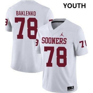 Youth Luke Baklenko White Oklahoma Sooners #78 College Football Limited Jersey 674858-939