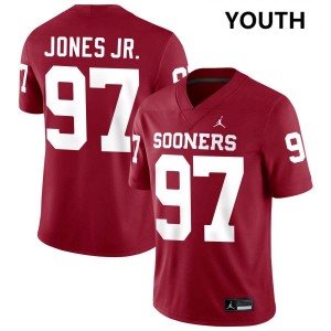 Youth Marvin Jones Jr. Crimson Oklahoma Sooners #97 College Football Embroidery Jerseys 727374-164