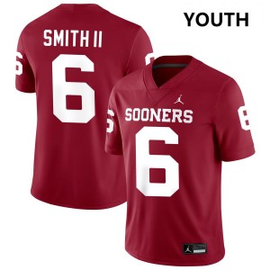 Youth Nigel Smith II Crimson Oklahoma Sooners #6 College Football Replica Jersey 910334-488