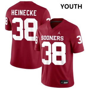 Youth Owen Heinecke Crimson Oklahoma Sooners #38 College Football Game Jerseys 990788-239