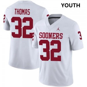 Youth R Mason Thomas White Oklahoma Sooners #32 College Football Stitched Jersey 373952-771