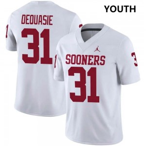 Youth Reed DeQuasie White Oklahoma Sooners #31 College Football Official Jerseys 786985-705