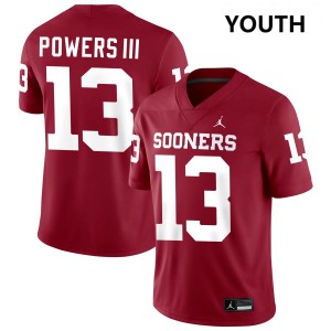 Youth Reggie Powers III Crimson Oklahoma Sooners #13 College Football Alumni Jersey 157067-411