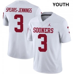 Youth Robert Spears-Jennings White Oklahoma Sooners #3 College Football Stitched Jersey 994312-407
