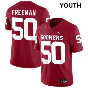 Youth Seth Freeman Crimson Oklahoma Sooners #50 College Football Limited Jerseys 530331-313