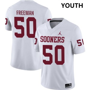 Youth Seth Freeman White Oklahoma Sooners #50 College Football Player Jersey 367422-436
