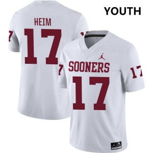 Youth Taylor Heim White Oklahoma Sooners #17 College Football Alumni Jerseys 669868-266