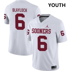 Youth Tory Blaylock White Oklahoma Sooners #6 College Football Alumni Jersey 285935-235