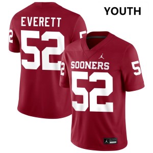 Youth Troy Everett Crimson Oklahoma Sooners #52 College Football Embroidery Jersey 825760-795