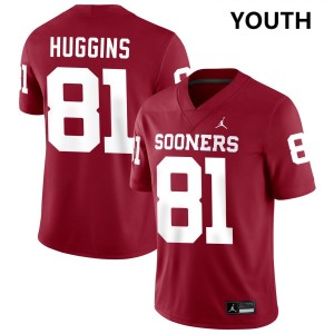 Youth Will Huggins Crimson Oklahoma Sooners #81 College Football Limited Jerseys 442758-624