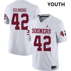 Youth Wyatt Gilmore White Oklahoma Sooners #42 College Football Official Jersey 956792-346