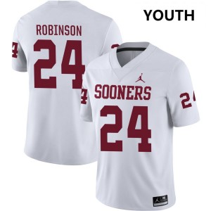 Youth Xavier Robinson White Oklahoma Sooners #24 College Football High School Jerseys 790837-481