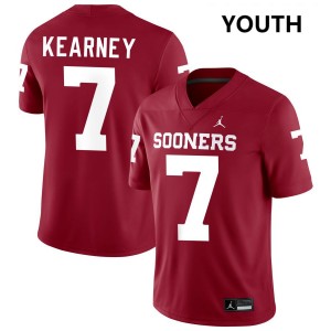 Youth Zion Kearney Crimson Oklahoma Sooners #7 College Football Player Jerseys 203382-435