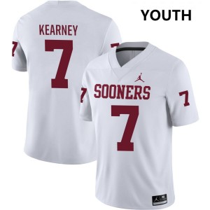 Youth Zion Kearney White Oklahoma Sooners #7 College Football Replica Jerseys 196920-779